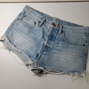 BDG Urban Outfitters Mid‎ Rise Cut Off Jean Shorts Women's Size 32x3 Light Wash
